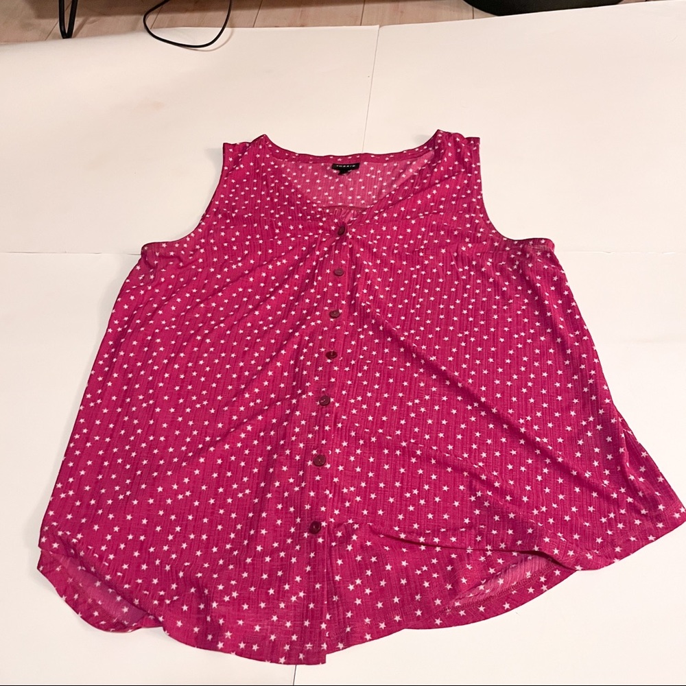 Torrid pink star tank top SZ- 1